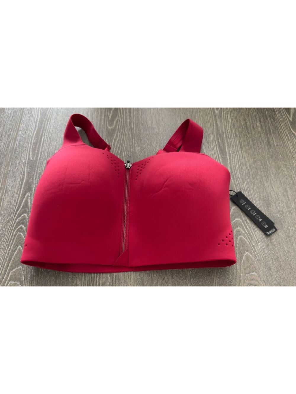 Victoria's Secret VSX True Red Featherweight Max Zip Front Sports Bra Size 34DDD
